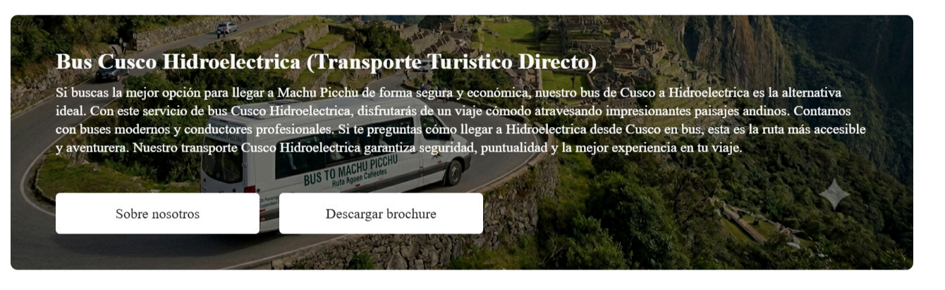 Tourist bus on the route to Machu Picchu